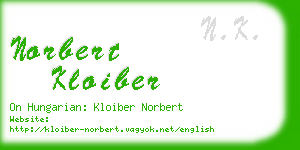 norbert kloiber business card